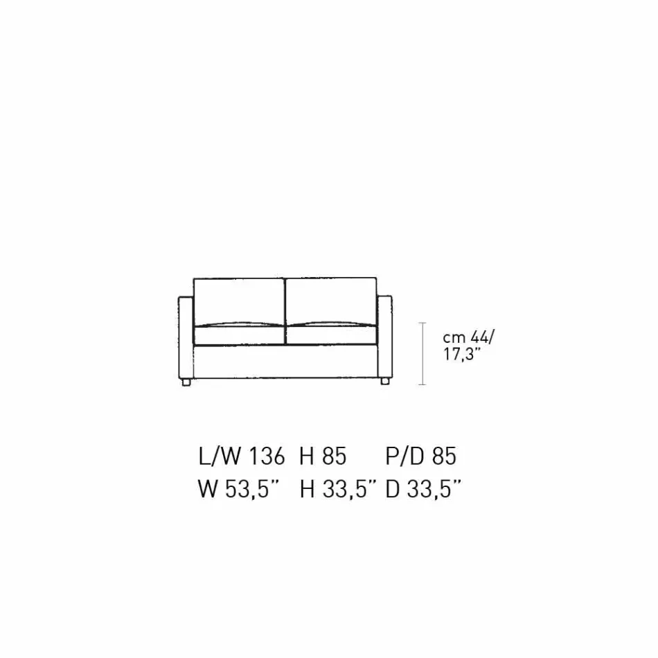 2-zitsbank gewatteerd en gestoffeerd in fijn leer gemaakt in Italië - Centauro Viadurini