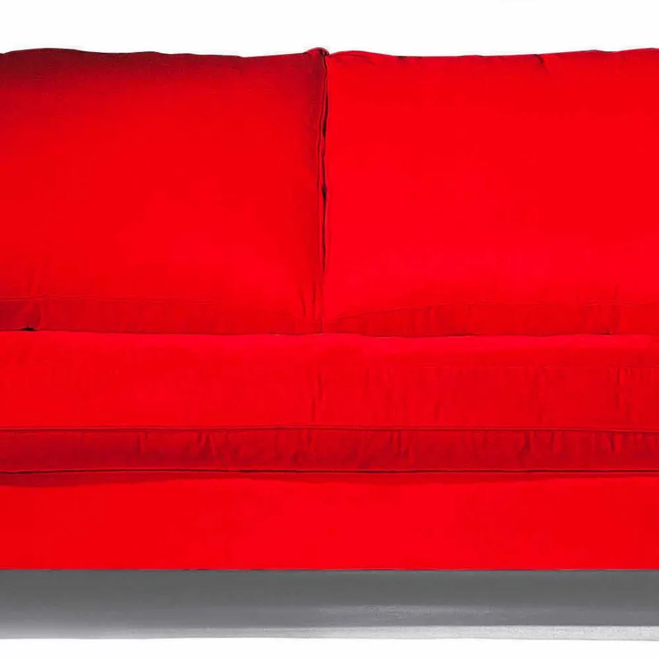 2-zits katoenen bank met zijkubussen in Mdf Made in Italy - Damascus Viadurini