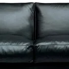 Leren 2-zitsbank met walnoothouten poten Made in Italy - Alessandria Viadurini