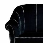 2-zitsbank in zwart fluweel met contrasterende stiksels Made in Italy - Caster Viadurini
