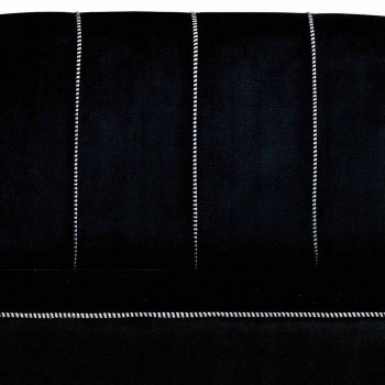 2-zitsbank in zwart fluweel met contrasterende stiksels Made in Italy - Caster