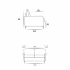 Sofa 2 zetels maxi L.165cm kunstleer / stof gemaakt in Italië Erica Viadurini