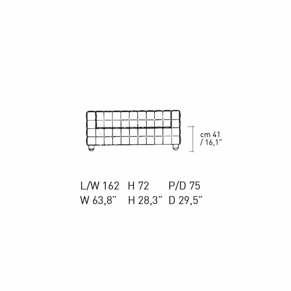 2-zitsbank bekleed met leer met gewatteerd effect Made in Italy - Vesuvio Viadurini