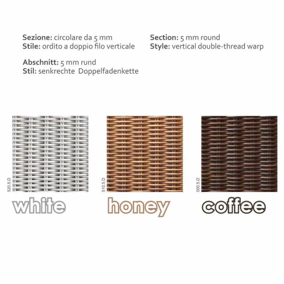 3 persoons outdoor polyetheen gevlochten in Oslo de hand Viadurini