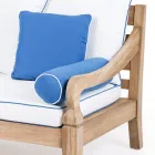 3-zits tuinbank in geborsteld natuurlijk teakhout - Artes Viadurini