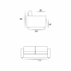 3-zits maxi-bank modern design eco-leer / stof gemaakt in Mora, Italië Viadurini
