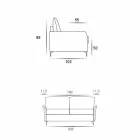 Maxibank 3 plaatsen L205 cm modern design in eco-leer / Erica-stof Viadurini
