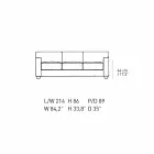 3-zitsbank bekleed met leer met walnootpoten Gemaakt in Italië - Alessandria Viadurini