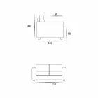 2-zitsbank modern design imitatieleer / stof gemaakt in Mora, Italië Viadurini