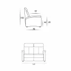 Moderne design 2-zitsbank in leer, eco-leer of Gelso-stof Viadurini