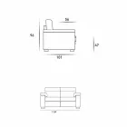 Design 2-zitsbank in stof of eco-leer Lilia, gemaakt in Italië Viadurini