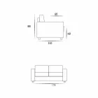 Moderne 2-zits maxi-bank in eco-leer / stof gemaakt in Mora, Italië Viadurini