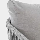 Homemotion - Rubio 3-zits design buitenbank in wit en grijs Viadurini