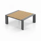 Hoekbank met salontafel voor buiten en binnen in aluminium - Mettre Viadurini