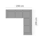 5-zits hoekbank voor buiten in aluminium, 3 afwerkingen, luxe - Filomena Viadurini