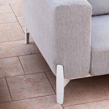 5-zits hoekbank voor buiten in aluminium, 3 afwerkingen, luxe - Filomena Viadurini