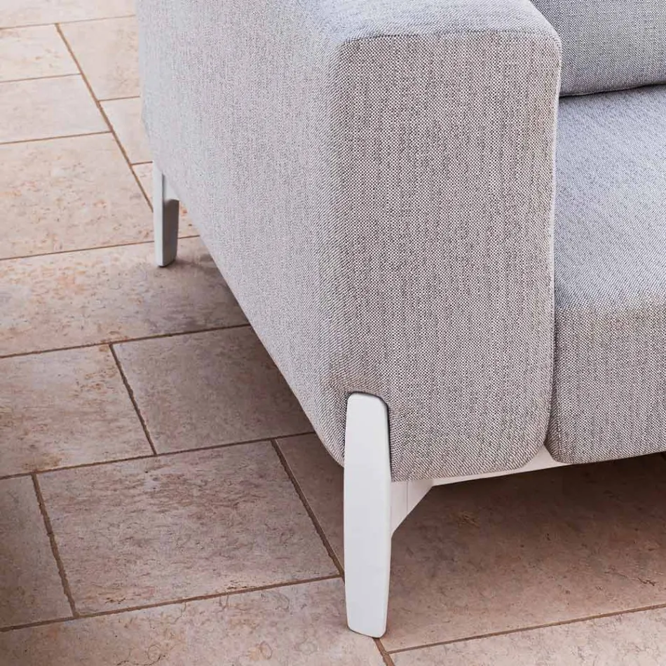 5-zits hoekbank voor buiten in aluminium, 3 afwerkingen, luxe - Filomena Viadurini