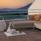 Moderne design buitenhoekbank in duifgrijze of witte stof - Ontario3 Viadurini