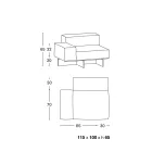 Hoekbank rechts met onderstel van extra helder glas Made in Italy - Rory Viadurini