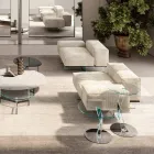 Hoekbank links met onderstel van extra helder glas Made in Italy - Rory Viadurini