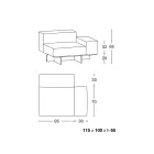 Hoekbank links met onderstel van extra helder glas Made in Italy - Rory Viadurini