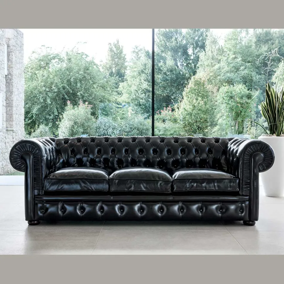 Klassieke bank met uienpoten in beukenhout Made in Italy - Spassoso Viadurini