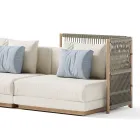 Modulaire buitenbank van gestoffeerde stof Made in Italy - Rubik Viadurini