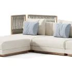 Modulaire buitenbank van gestoffeerde stof Made in Italy - Rubik Viadurini