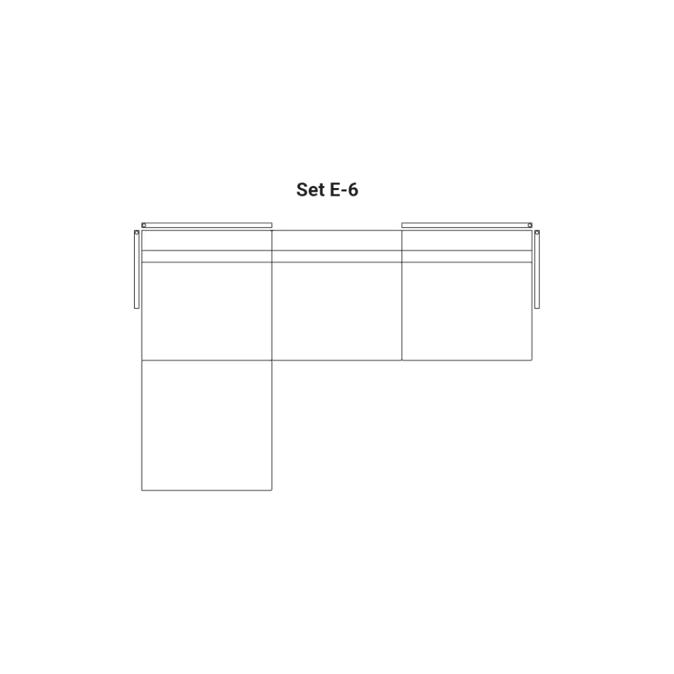 Modulaire buitenbank van gestoffeerde stof Made in Italy - Rubik Viadurini