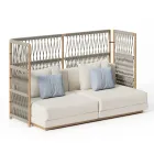 Sectionele tuinbank met C-vormige structuur in hout Made in Italy - Rubik Viadurini