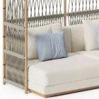 Sectionele tuinbank met C-vormige structuur in hout Made in Italy - Rubik Viadurini