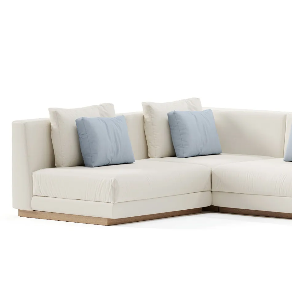 Modulaire tuinbank in stof Made in Italy - Rubik Viadurini