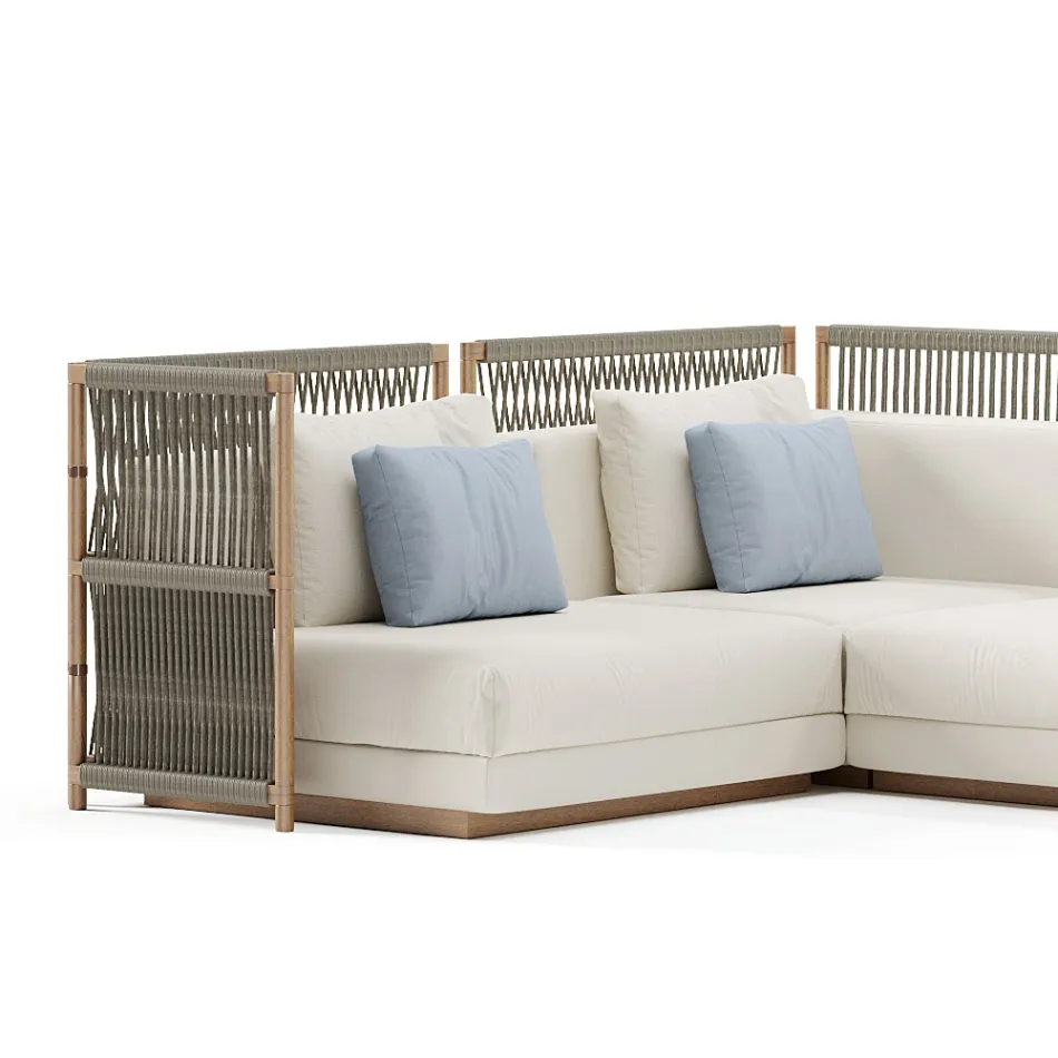 Modulaire tuinbank in stof Made in Italy - Rubik Viadurini