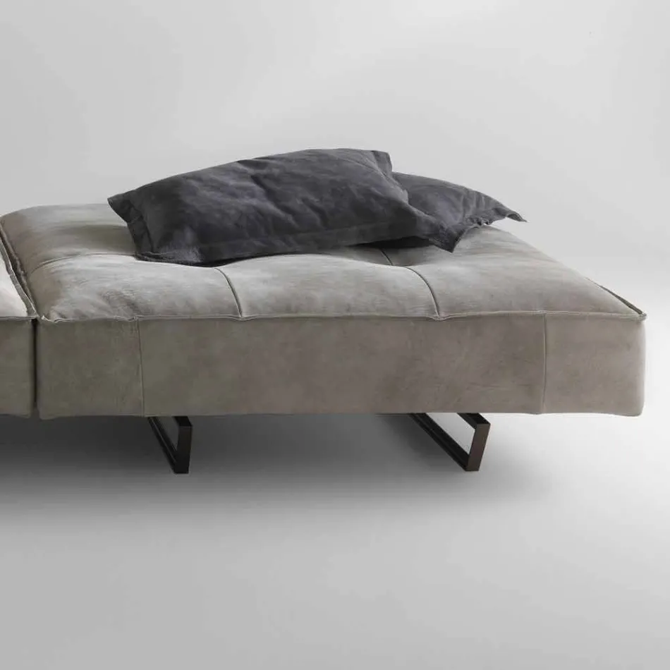 Sofa modern design Cardo, lederen bekleding Viadurini