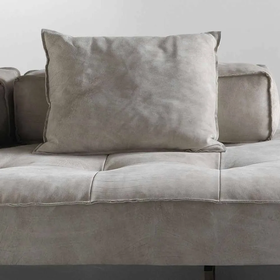 Sofa modern design Cardo, lederen bekleding Viadurini
