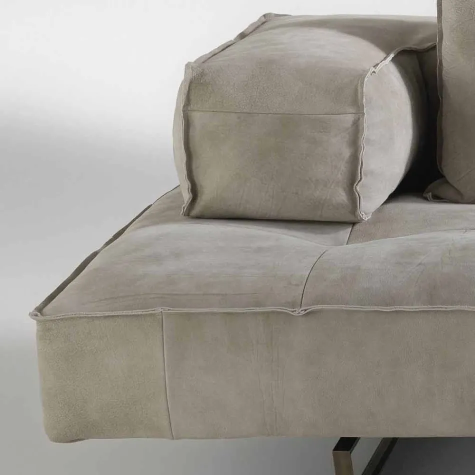 Sofa modern design Cardo, lederen bekleding Viadurini