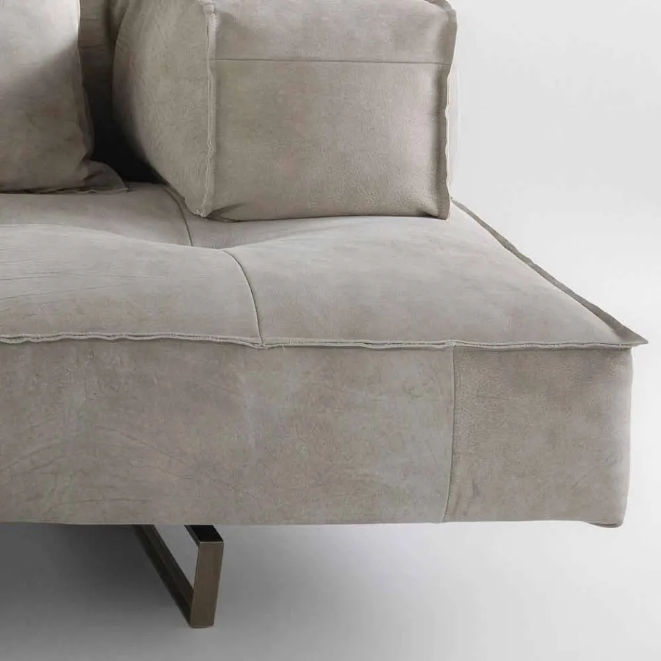 Sofa modern design Cardo, lederen bekleding Viadurini
