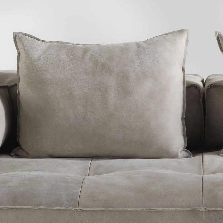 Sofa modern design Cardo, lederen bekleding Viadurini