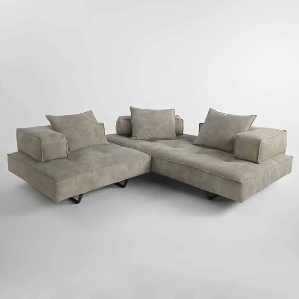 Sofa modern design Cardo, lederen bekleding Viadurini