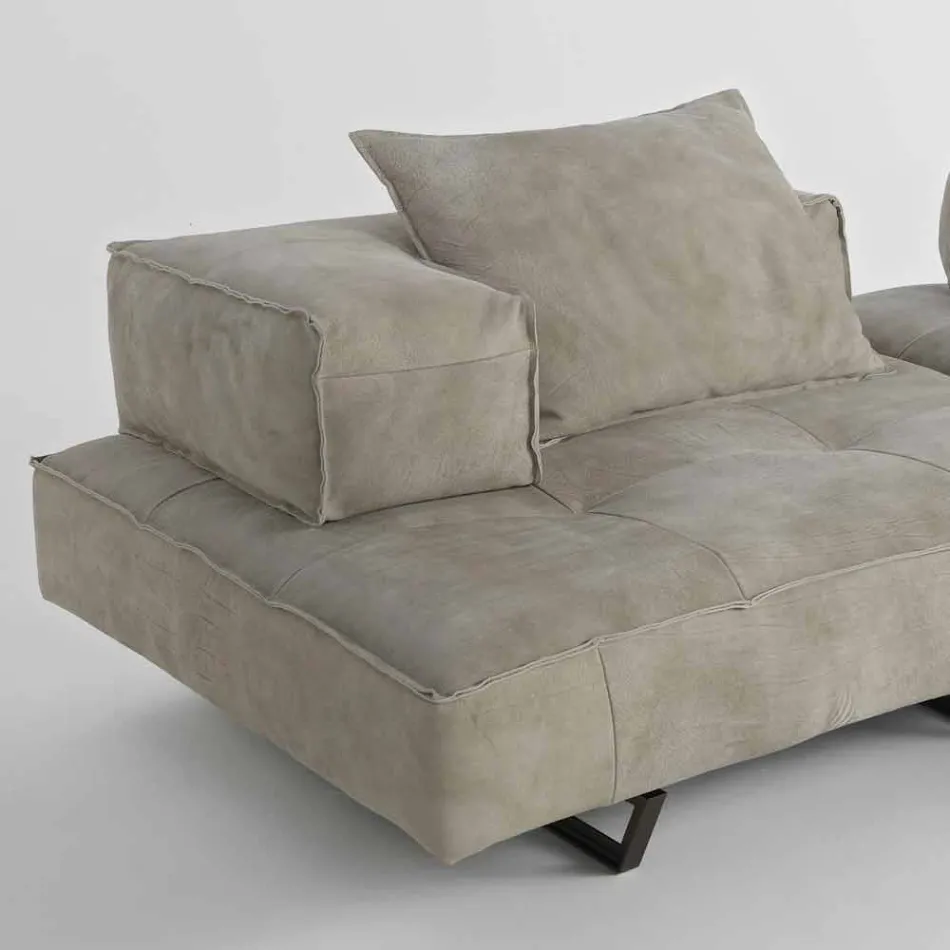 Sofa modern design Cardo, lederen bekleding Viadurini