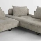 Sofa modern design Cardo, lederen bekleding Viadurini