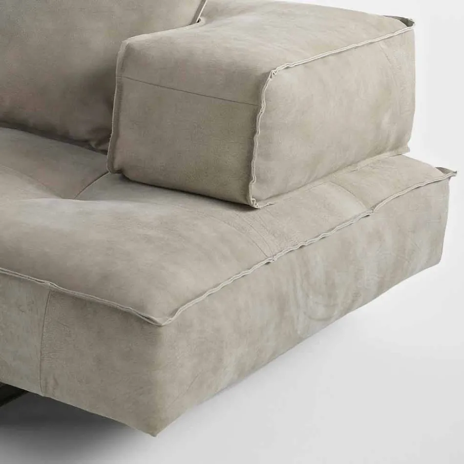 Sofa modern design Cardo, lederen bekleding Viadurini