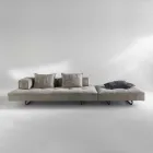 Sofa modern design Cardo, lederen bekleding Viadurini