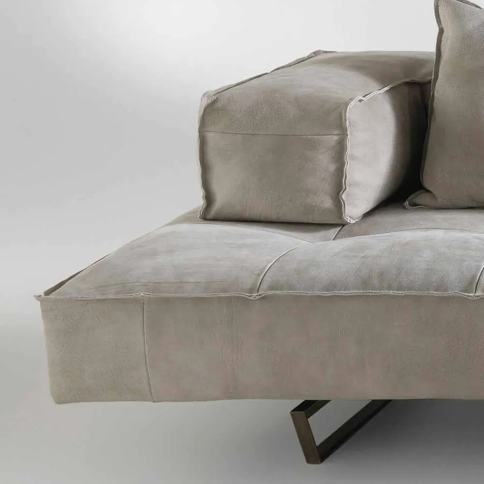 Sofa modern design Cardo, lederen bekleding Viadurini