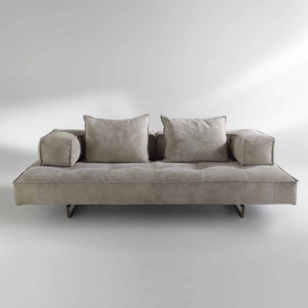 Sofa modern design Cardo, lederen bekleding Viadurini