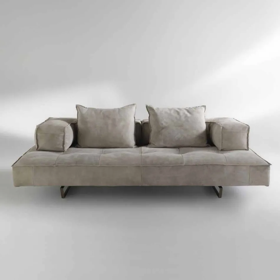 Sofa modern design Cardo, lederen bekleding Viadurini
