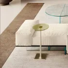 Bank met extra helder glazen voet en stoffen zitting Made in Italy - Rory Viadurini