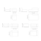 Modulaire buitenbank met vulling van afwaterend rubber Made in Italy - Bahias Viadurini