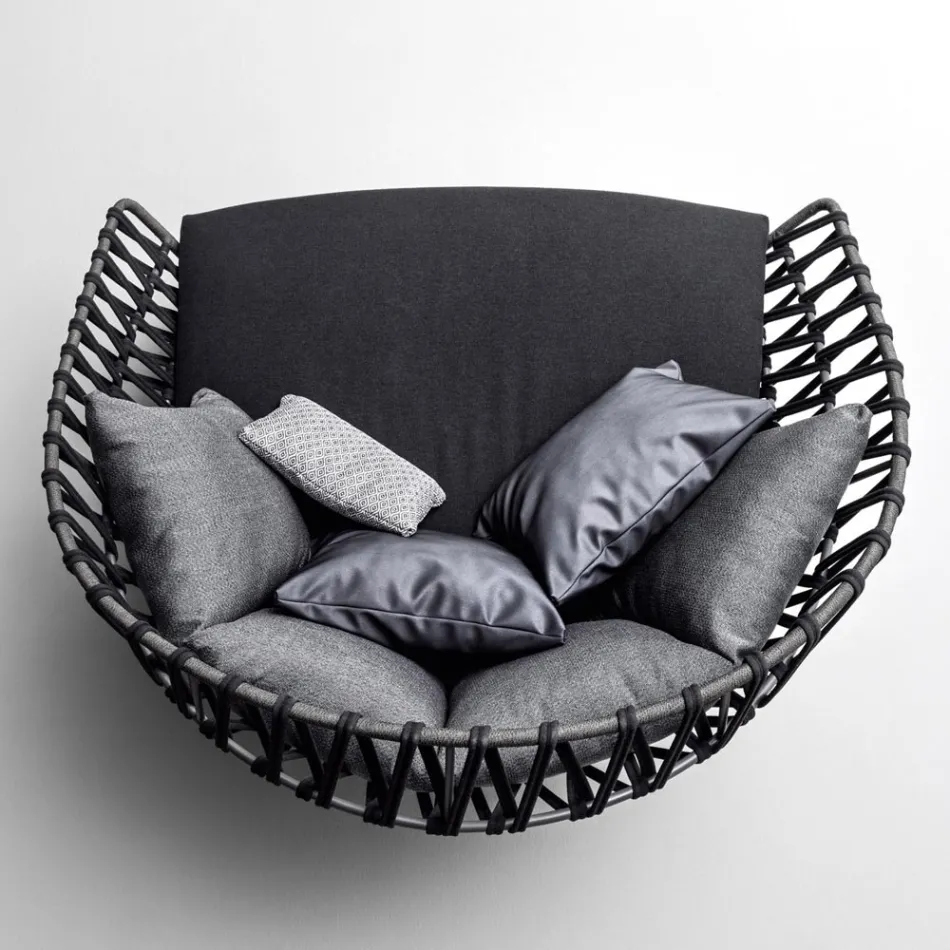 Buitenbank met kussens inbegrepen Gemaakt in Italië - Emmacross door Varaschin Viadurini