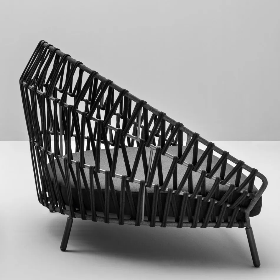 Buitenbank met kussens inbegrepen Gemaakt in Italië - Emmacross door Varaschin Viadurini